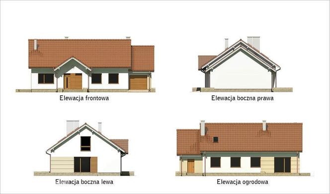 Projekt domu M190 Znamienity z katalogu Muratora - wizualizacje, plany, rysunek, aranżacje, zdjęcia gotowego domu