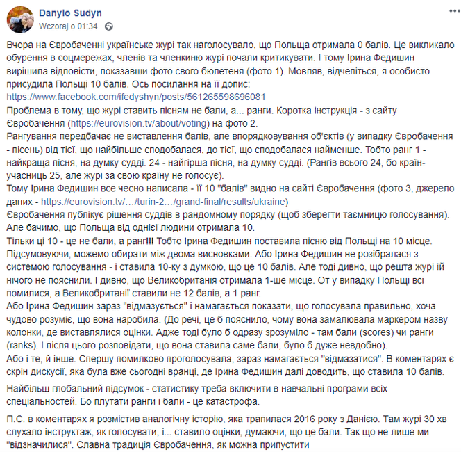 Tak głosowała ukraińska jurorka