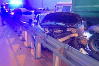 Karambol na ulicy Krakowskiej w Kielcach (13 listopada 2024)