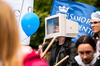 Korowód studentów podczas juwenaliów 2025 w Krakowie