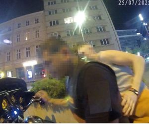 Cudzoziemiec szalał na harleyu po Katowicach. Wjechał na chodnik