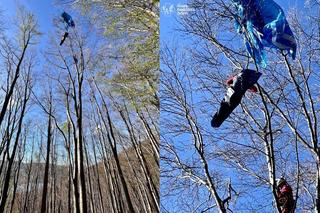 Śląskie: Chwile grozy w Beskidzie Małym. Paralotniarka zawisła 25 metrów nad ziemią