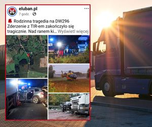 Czteroosobowa rodzina wjechała pod tira! 35-letnia kobieta nie żyje, dwoje dzieci zabrał śmigłowiec LPR