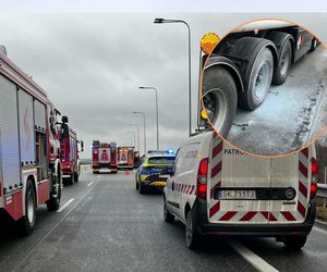 Pożar ciężarówki przewożącej paliwo lotnicze na autostradzie A1