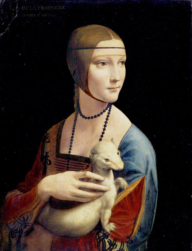 Leonardo da Vinci, "Portret damy z gronostajem" (1489 r.) - Muzeum Książąt Czartoryskich, Oddział Muzeum Narodowego w Krakowie 