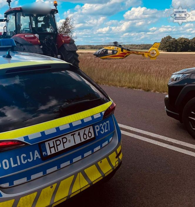 Wojska. Kierowca mercedesa wymusił pierwszeństwo na motocykliście. Nie żyje 49-latek