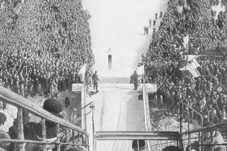 Zawody na warszawskiej skoczni zimą 1960 roku