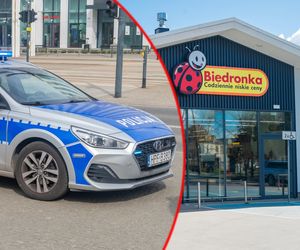 Dramat w Biedronce! Bandyta groził ochroniarzowi. Wszystko przez... butelkę!