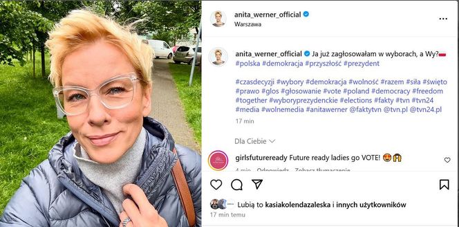 Wybory 2025: Tak Głosują gwiazdy. Anita Werner