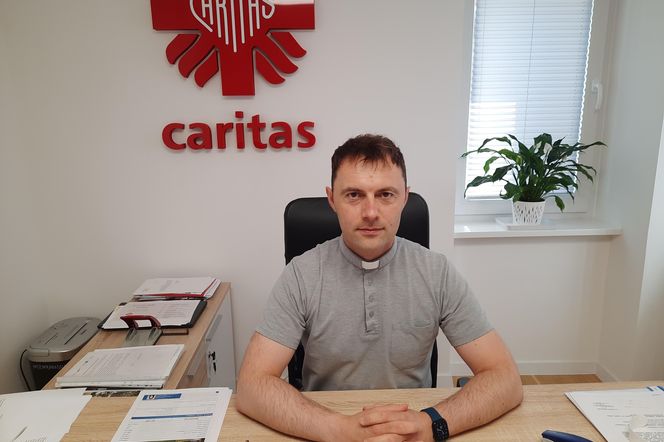 ks. Łukasz Bikun, dyrektor Caritas Diecezji Koszalińsko-Kołobrzeskiej