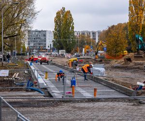 Budowa tramwaju na Stegny w Warszawie