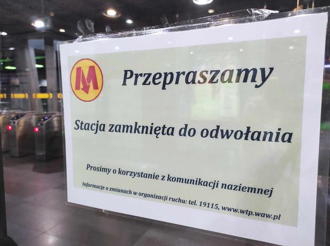 Warszawa: Pięć stacji metra zamkniętych