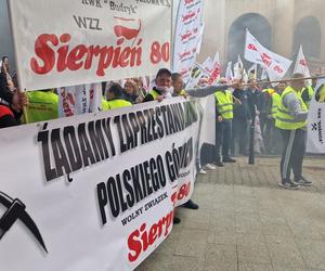 Protest górników w Warszawie