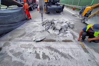 Tak naprawiano betonową nawierzchnię autostrady A1
