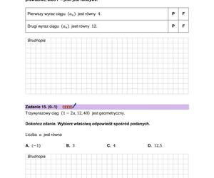 Arkusz maturalny z próbnej matematyki 2023