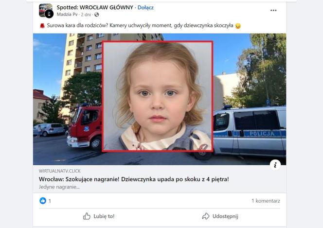 "Uwaga! Drastyczne nagranie". Fake newsy opanowują internet. Policja ze Świdnicy alarmuje" "To oszustwo"