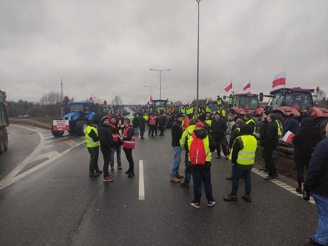 Protest rolników w Elblągu na S7