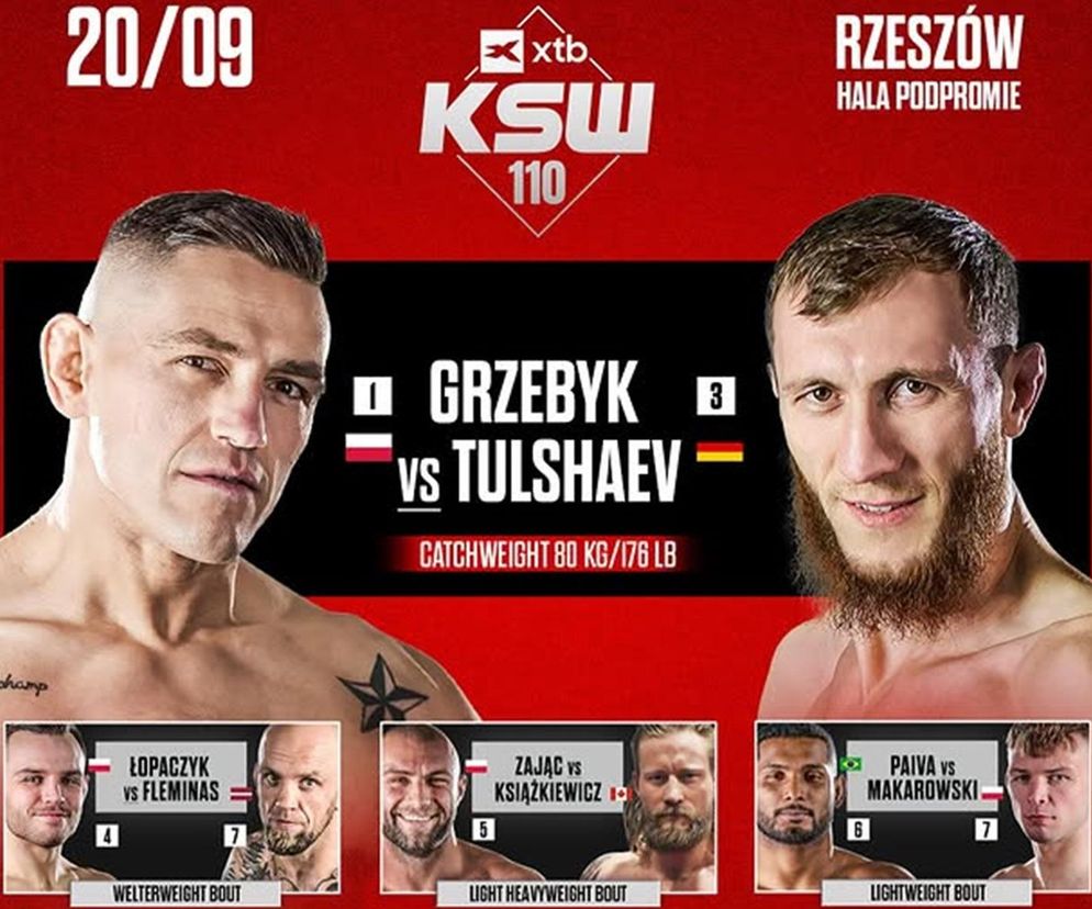 KSW 110: Karta walk. Kto walczy na gali Grzebyk - Tulshaev? Kolejność walk w Rzeszowie