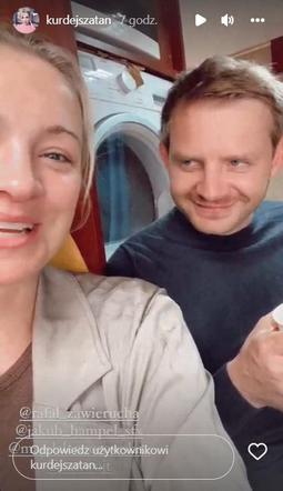 Domek na szczęście na planie: Marianna (Barbara Kurdej-Szatan), Bartek (Rafał Zawierucha)
