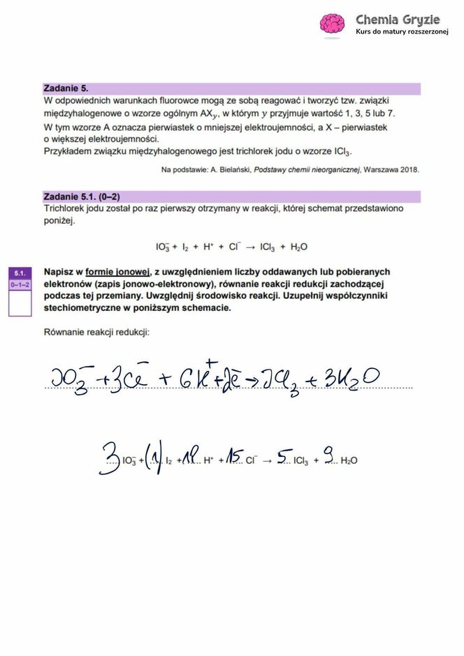 Matura 2025 chemia rozszerzona - odpowiedzi do wszystkich zadań z arkusza CKE 16.05.2025 - Formuła 2023