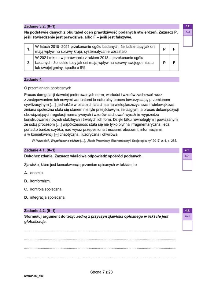 WOS 2024 - matura, arkusze CKE (formuła 2023)