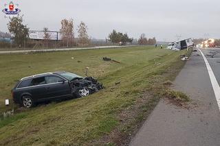 MASARKA na trasie S-12! ZASNĄŁ za kierownicą i ZDERZYŁ się z TIR-em