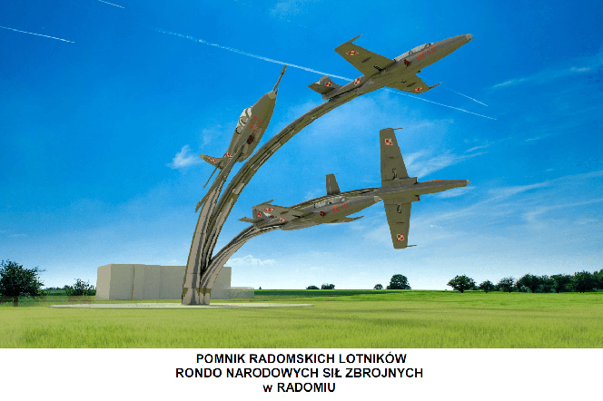 Wizualizacja pomnika lotników w Radomiu