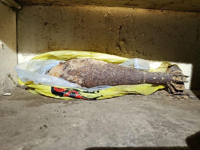 Pocisk moździerzowy z czasów II wojny światowej w gminie Żabno