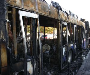 Pożar autobusu MPK w Krakowie