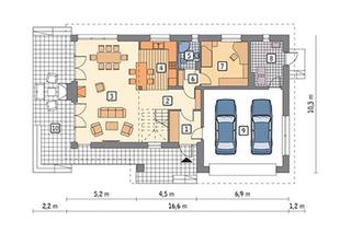 Projekt domu M210 Jasna przestrzeń z katalogu Muratora - wizualizacje, plany, rysunek, aranżacje