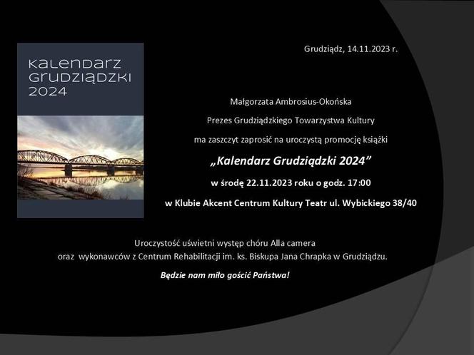 Zaprezentują nowe wydanie Kalendarza Grudziądzkiego! Premiera w Klubie Akcent 