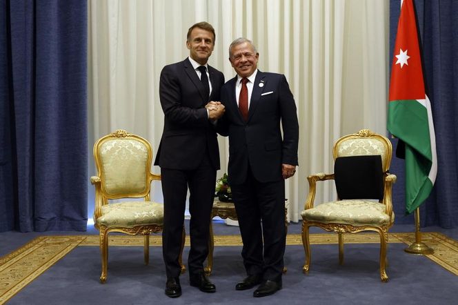 Emmanuel Macron i Donald Trump w Sharm el-Sheikh