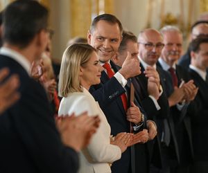  Marta Nawrocka w jasnej kreacji na Zamku Królewskim