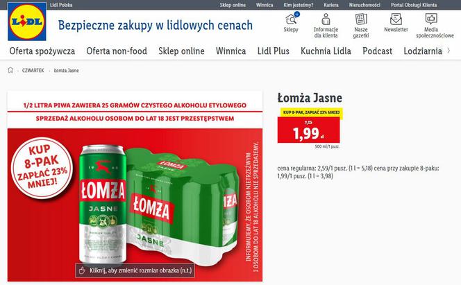 Łomża Jasna za 1,99 zł