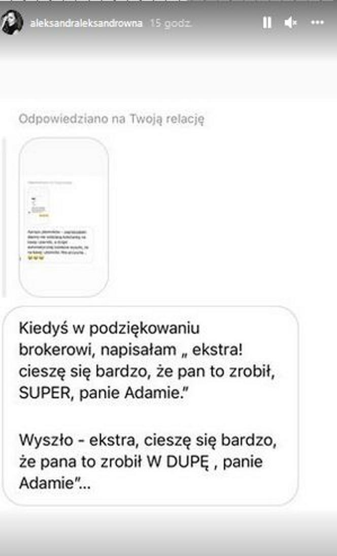 Aleksandra Kwaśniewska pokazała pikantne wiadomości