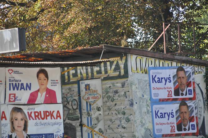 Kampania wyborcza w Kielcach. W śródmieściu najwięcej plakatów kandydatów do Sejmu i Senatu