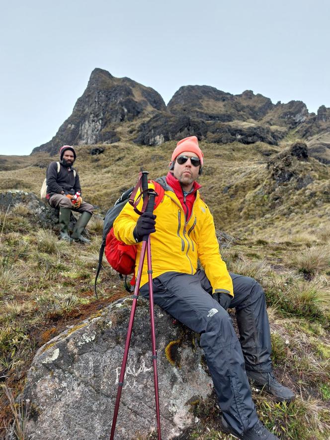 Rysiek Pawłowski w Papui Nowej Gwinei. Wraz z Tomkiem Brylem wszedł na Mount Giluwe (4368 m n.p.m.) 
