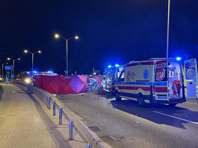 Makabra na Wisłostradzie. Roztrzaskane auta i motocykle. Dwie osoby reanimowane w tym dziecko 