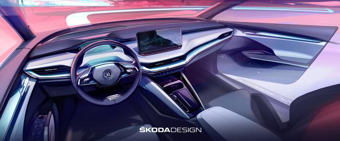 Skoda Enyaq iV - wnętrze na szkicach