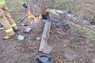 Roztrzaskali się na drzewie. Pasażer nie żyje, kierowca w szpitalu