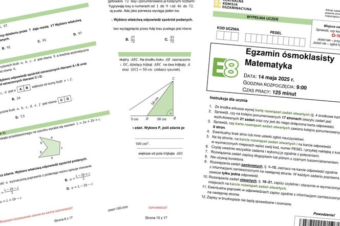 Egzamin ósmoklasisty: matematyka 2025. Wszystkie ODPOWIEDZI do arkusza CKE. Ściągnij PDF JPG na telefon lub komputer