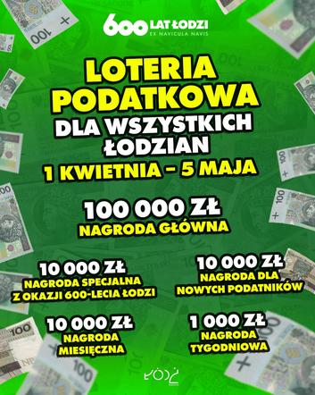 Czwarta edycja łódzkiej Loterii Podatkowej. W puli 150 tys. zł