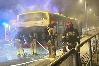 Pożar autobusu w Warszawie