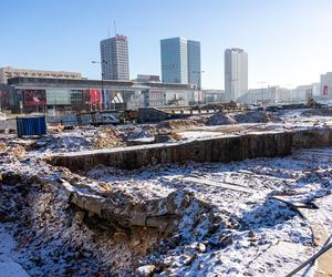 Budowa placu Centralnego w Warszawie, styczeń 2024 r.