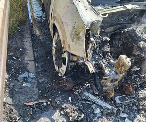 Pożar osobówki na A1