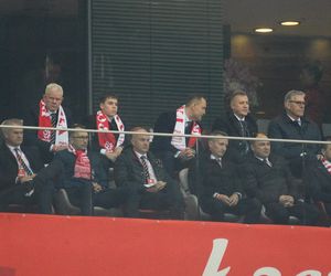 Karol Nawrocki na meczu Polska - Holandia