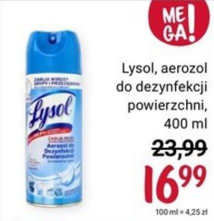Lysol, aerozol do dezynfekcji powierzchni, 16,99 zł