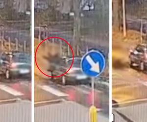 Huknął fordem w kobietę na pasach! Wstrząsające nagranie