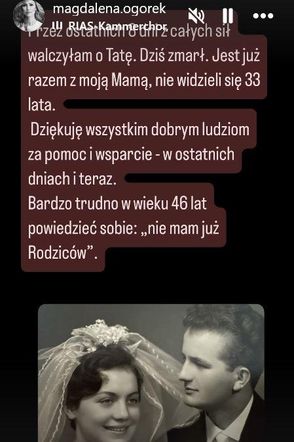 Magdalena Ogórek w żałobie