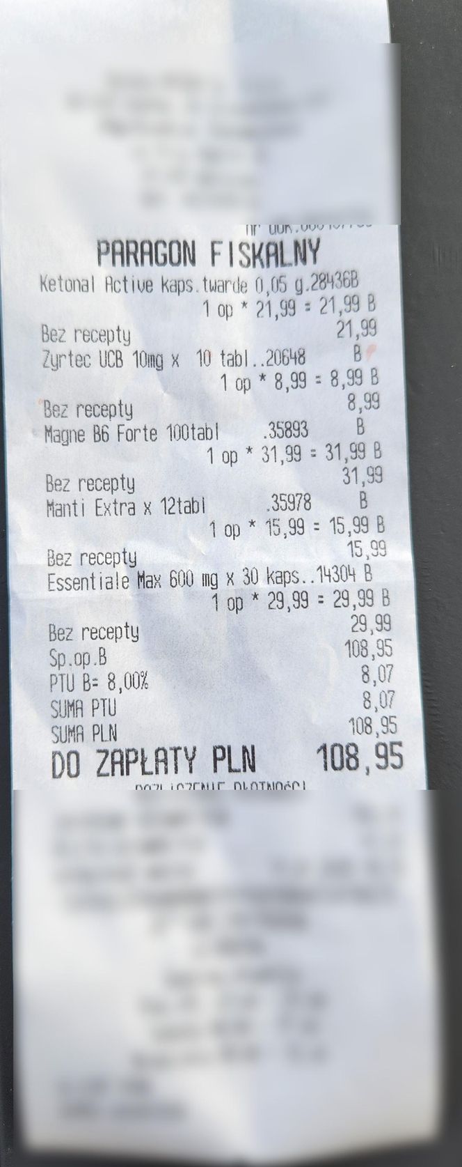 Paragony grozy z turystycznych aptek